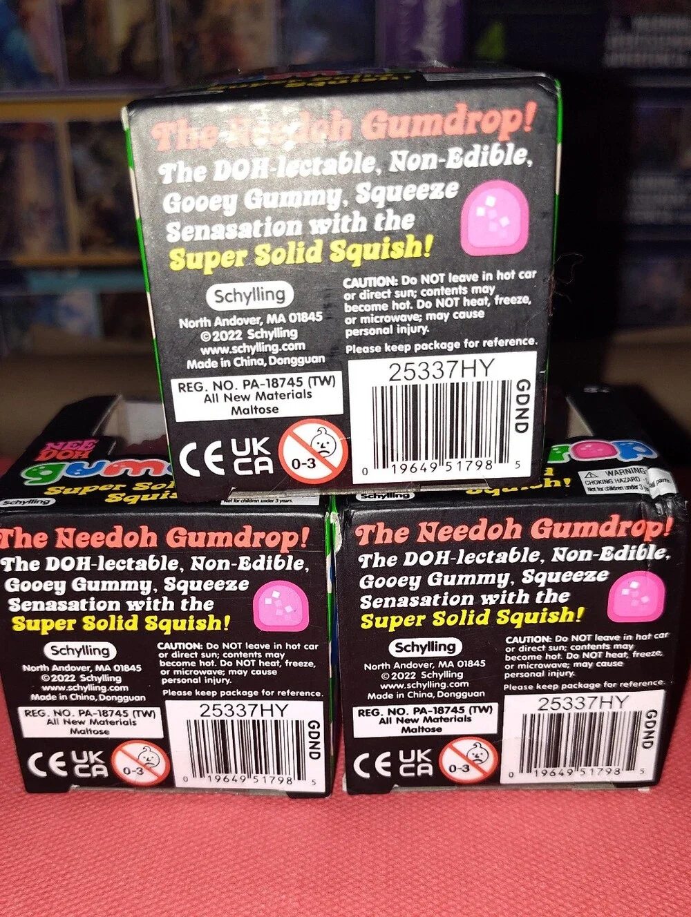 🔥 Needoh Gumdrop- 3pack               Pink, Purple, Orange - Picture 3 of 4